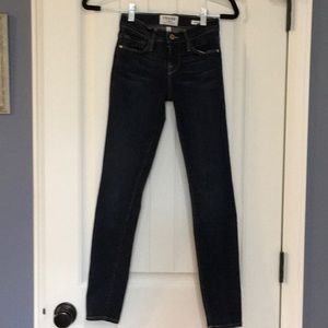 Frame Dark Wash Skinny Jeans
